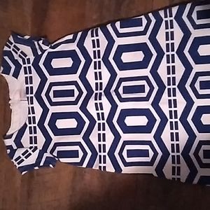 Blue and white dress